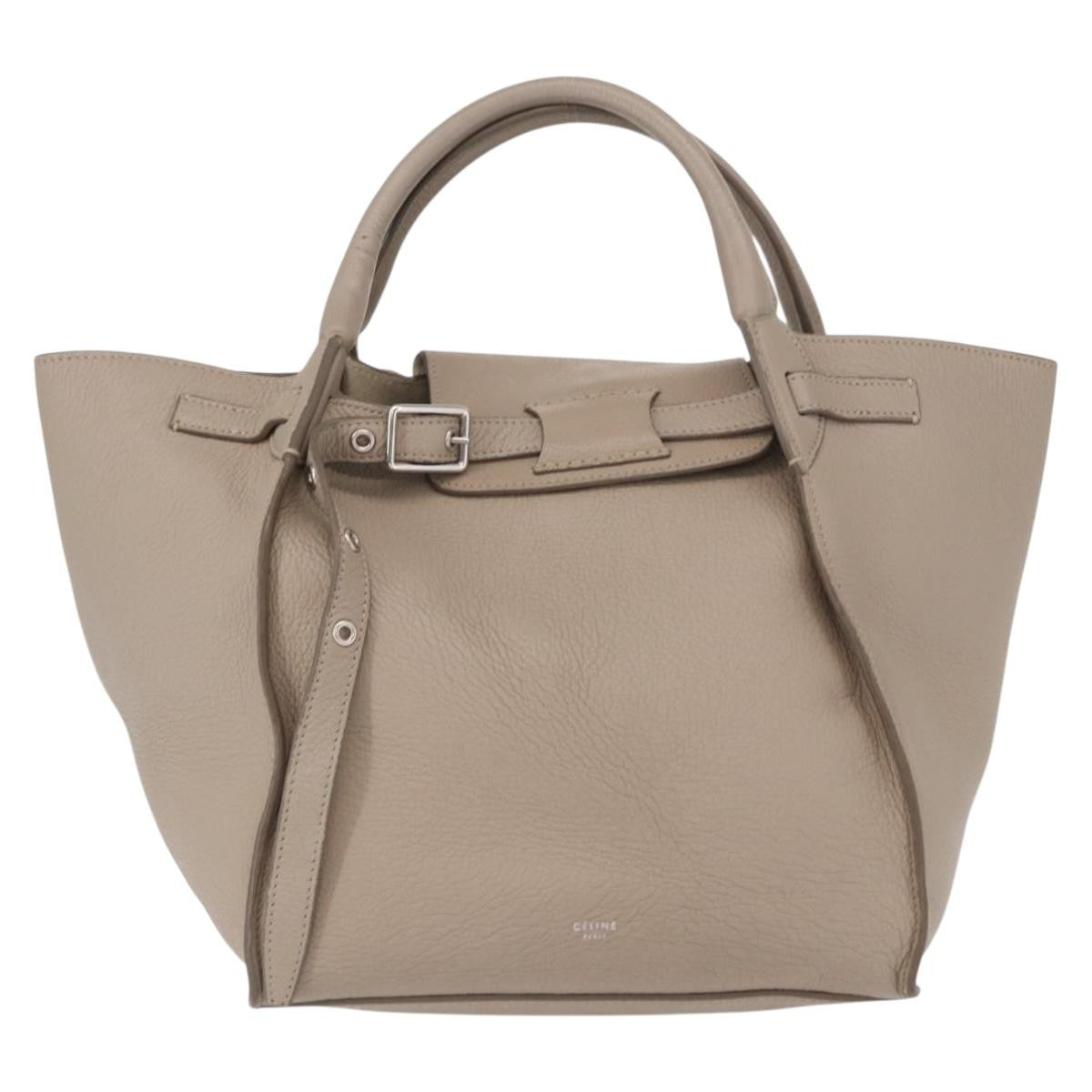 Celine Big Bag Grained Calfskin, BEIGE, LEATHER, Handbag