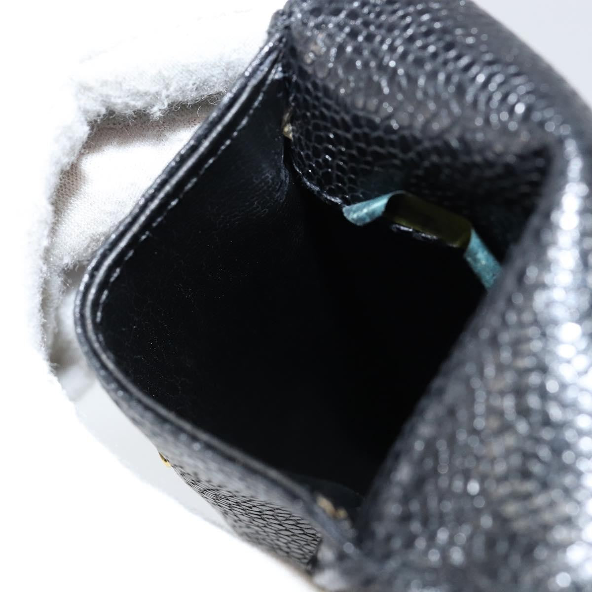 Chanel Vintage CC Phone Holder Crossbody Bag Caviar, BLACK, LEATHER, Clutche & pouche