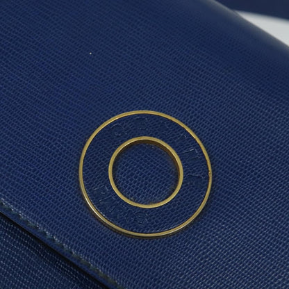 Celine Vintage Circle Logo Crossbody Bag Leather, BLUE, LEATHER, Crossbody bag