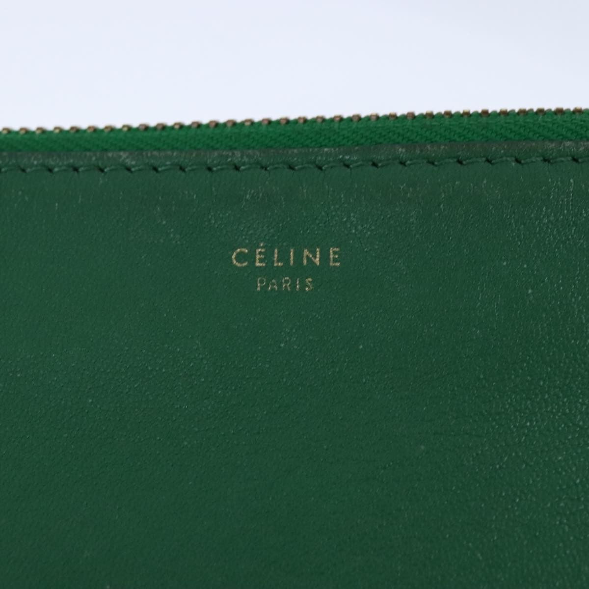 Celine Trio Crossbody Bag Leather, GREEN, LEATHER, Crossbody bag