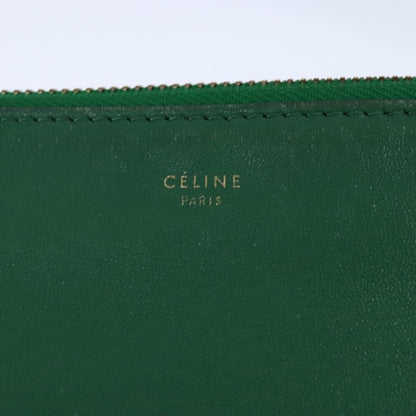 Celine Trio Crossbody Bag Leather, GREEN, LEATHER, Crossbody bag