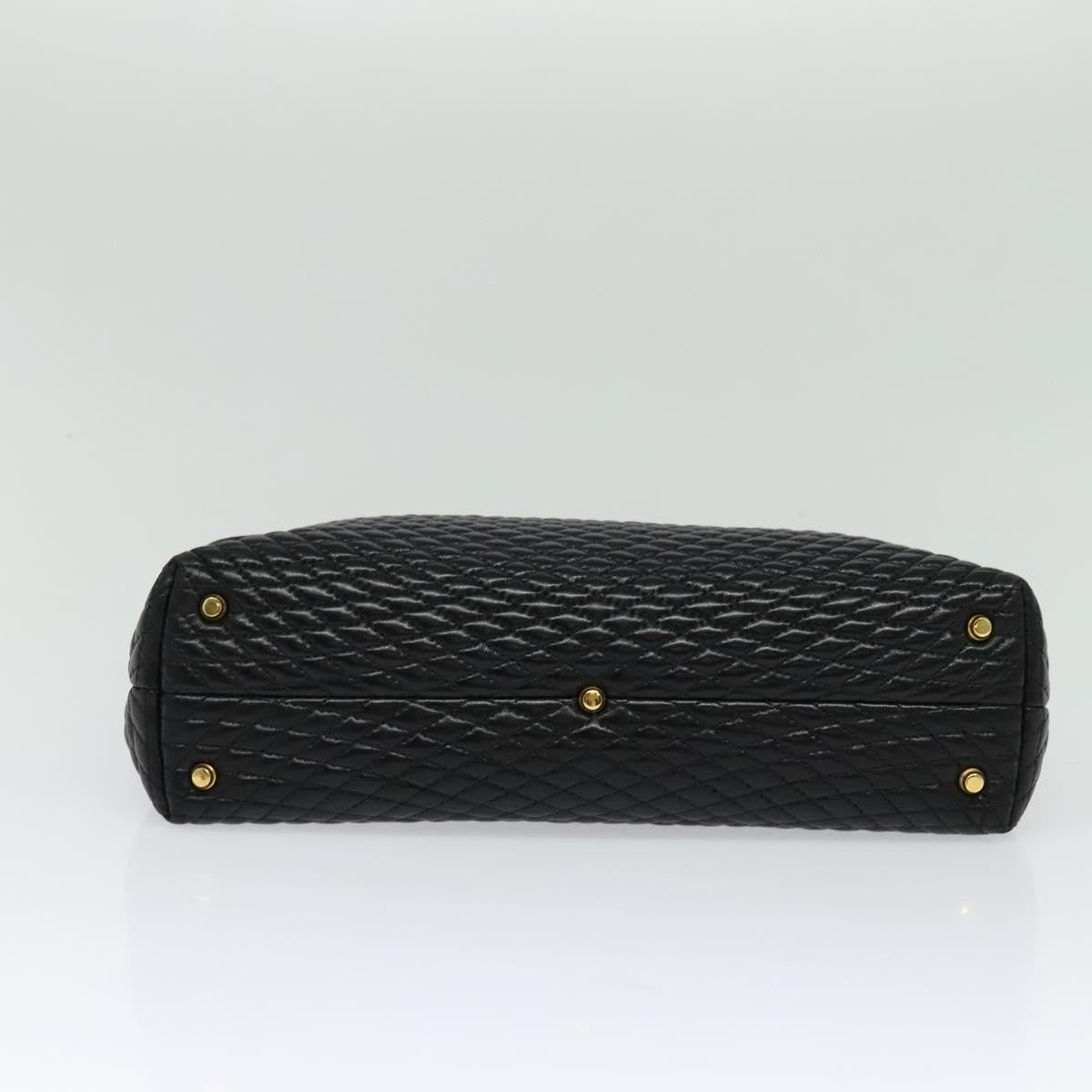 Bally Vintage Handbag Quilted Leather, BLACK, LEATHER, Handbag