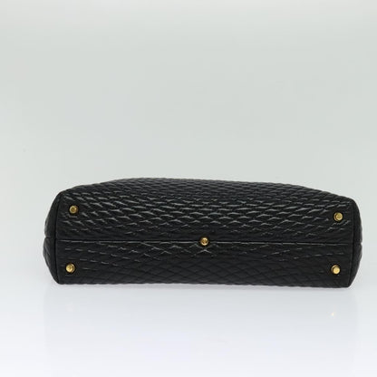 Bally Vintage Handbag Quilted Leather, BLACK, LEATHER, Handbag