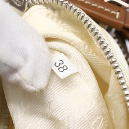 Prada Vintage Shoulder Bag Nylon and Leather, BEIGE, NYLON, Shoulder bag