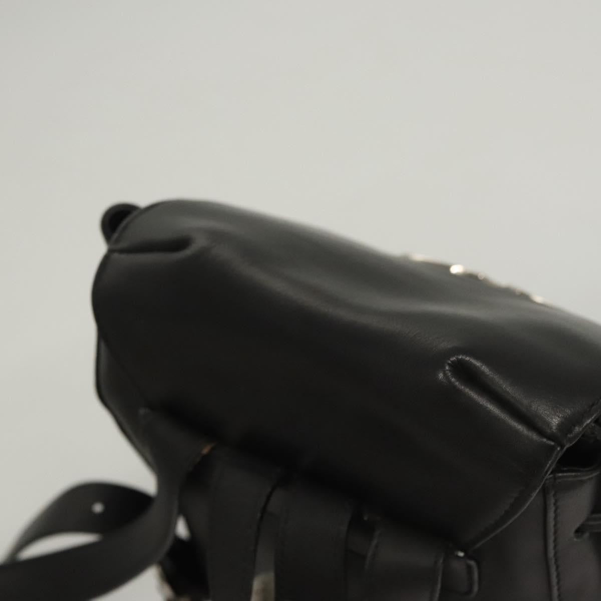 Salvatore Ferragamo Gancini Flap Drawstring Backpack Leather, BLACK, LEATHER, Backpack