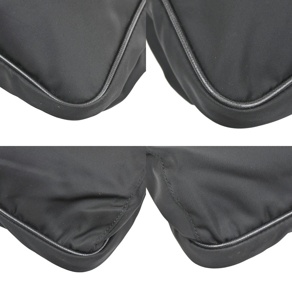 Prada Zip Top Messenger Bag Tessuto, BLACK, SYNTHETIC, Handbag