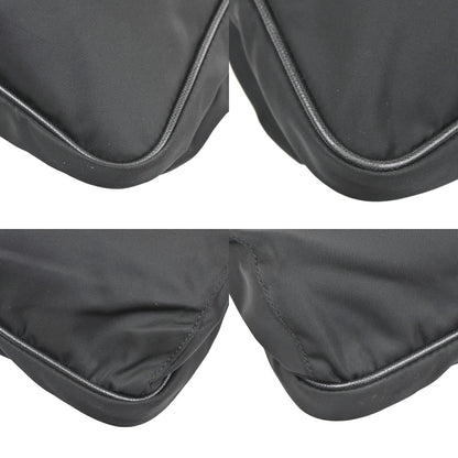 Prada Zip Top Messenger Bag Tessuto, BLACK, SYNTHETIC, Handbag