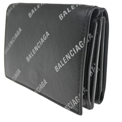 Balenciaga Trifold Wallet Leather, BLACK, LEATHER, Wallets