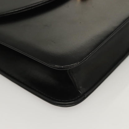 Christian Dior Vintage Chain Flap Shoulder Bag Leather, BLACK, LEATHER, Shoulder bag