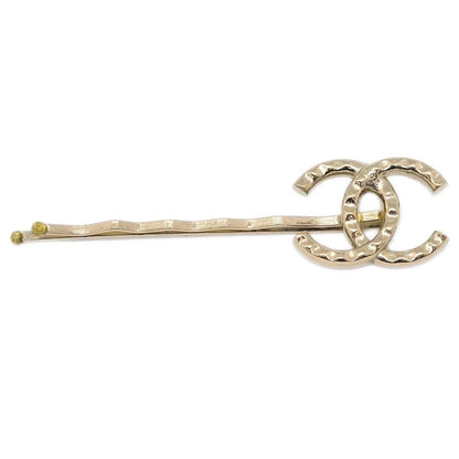 Chanel CC Hair Pin Set Metal with Faux Pearl, GOLD, GOLD_PLATED, Head accessory