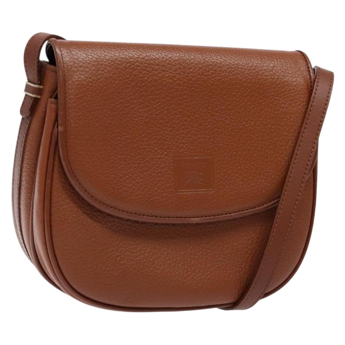 Burberry Flap Messenger Leather, BROWN, LEATHER, Shoulder bag