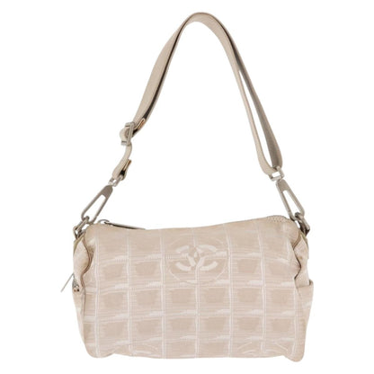Chanel Travel Line Barrel Bag Nylon, BEIGE, NYLON, Shoulder bag