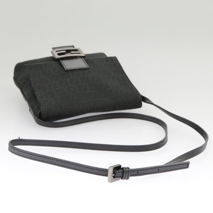 Fendi Mamma Baguette Shoulder Bag Canvas, BLACK, CANVAS, Shoulder bag