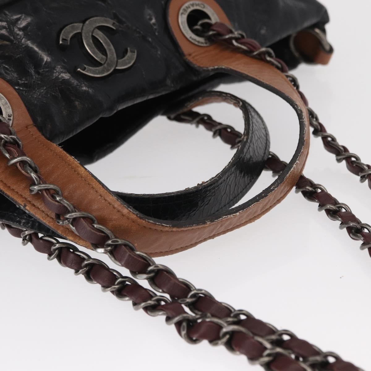 Chanel In The Mix Tote Quilted Iridescent Calfskin, BLACK, LEATHER, Shoulder bag