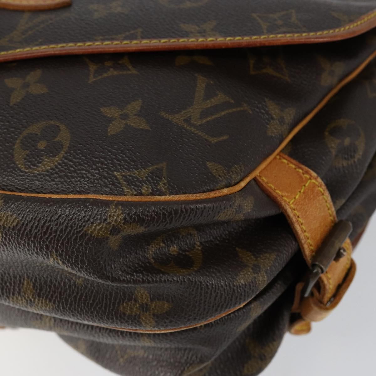 Louis Vuitton Saumur Handbag Monogram Canvas, BROWN, CANVAS, Shoulder bag