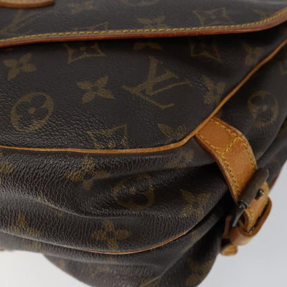 Louis Vuitton Saumur Handbag Monogram Canvas, BROWN, CANVAS, Shoulder bag