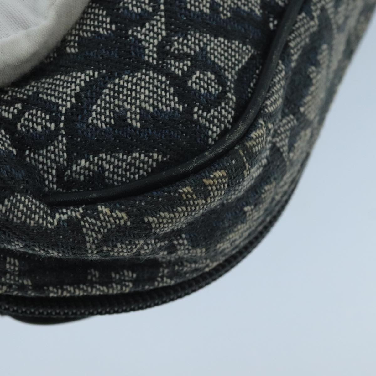 Christian Dior Vintage Saddle Coin Purse Diorissimo Canvas, NAVY, CANVAS, Clutche & pouche