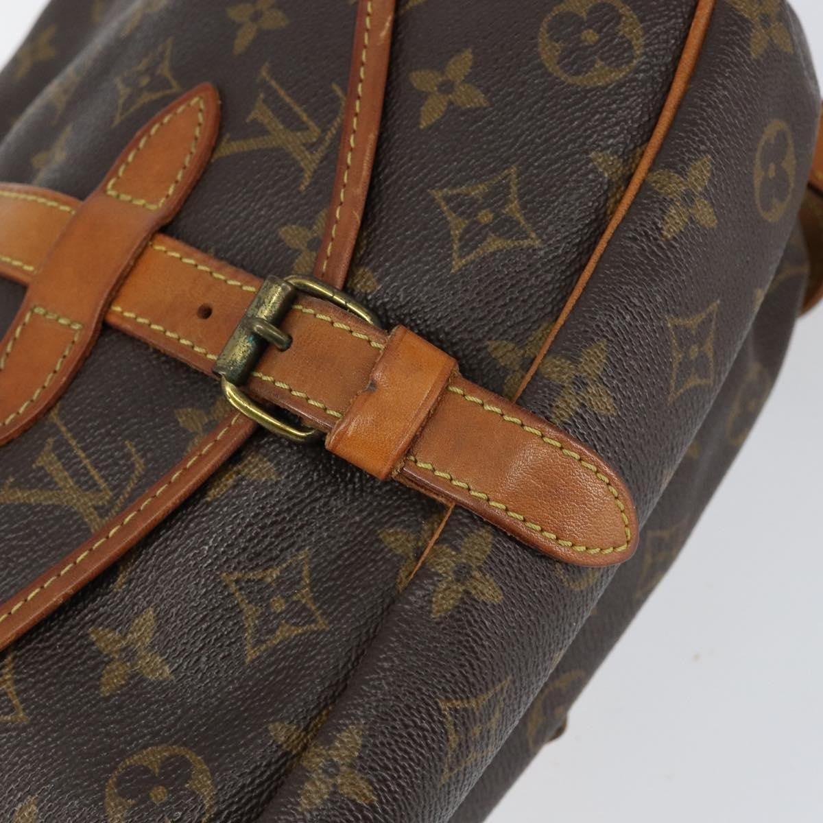 Louis Vuitton Saumur Handbag Monogram Canvas, BROWN, CANVAS, Shoulder bag