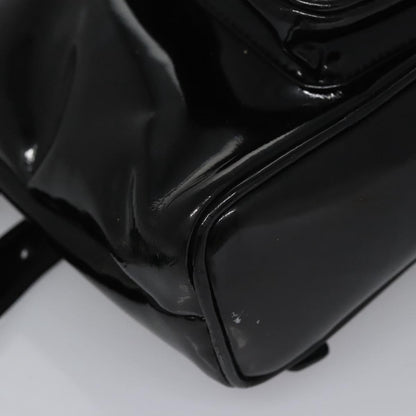 Gucci Vintage Bamboo Backpack Patent, Black, Patent Leather, Backpack