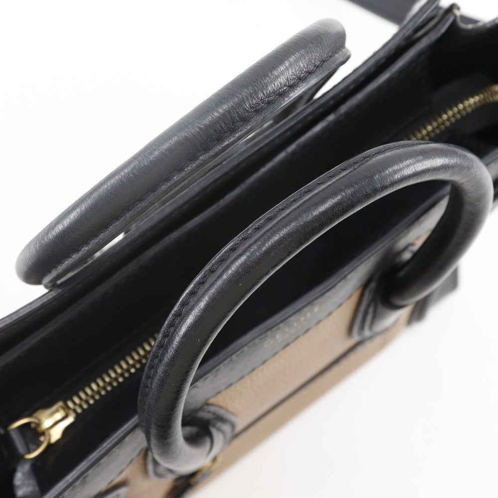 Celine Tricolor Luggage Bag Leather, BLACK, LEATHER, Handbag