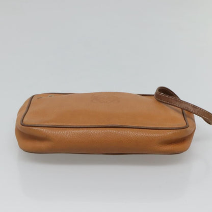 Loewe Anagram Clutch Bag Leather, BROWN, LEATHER, Clutche & pouche
