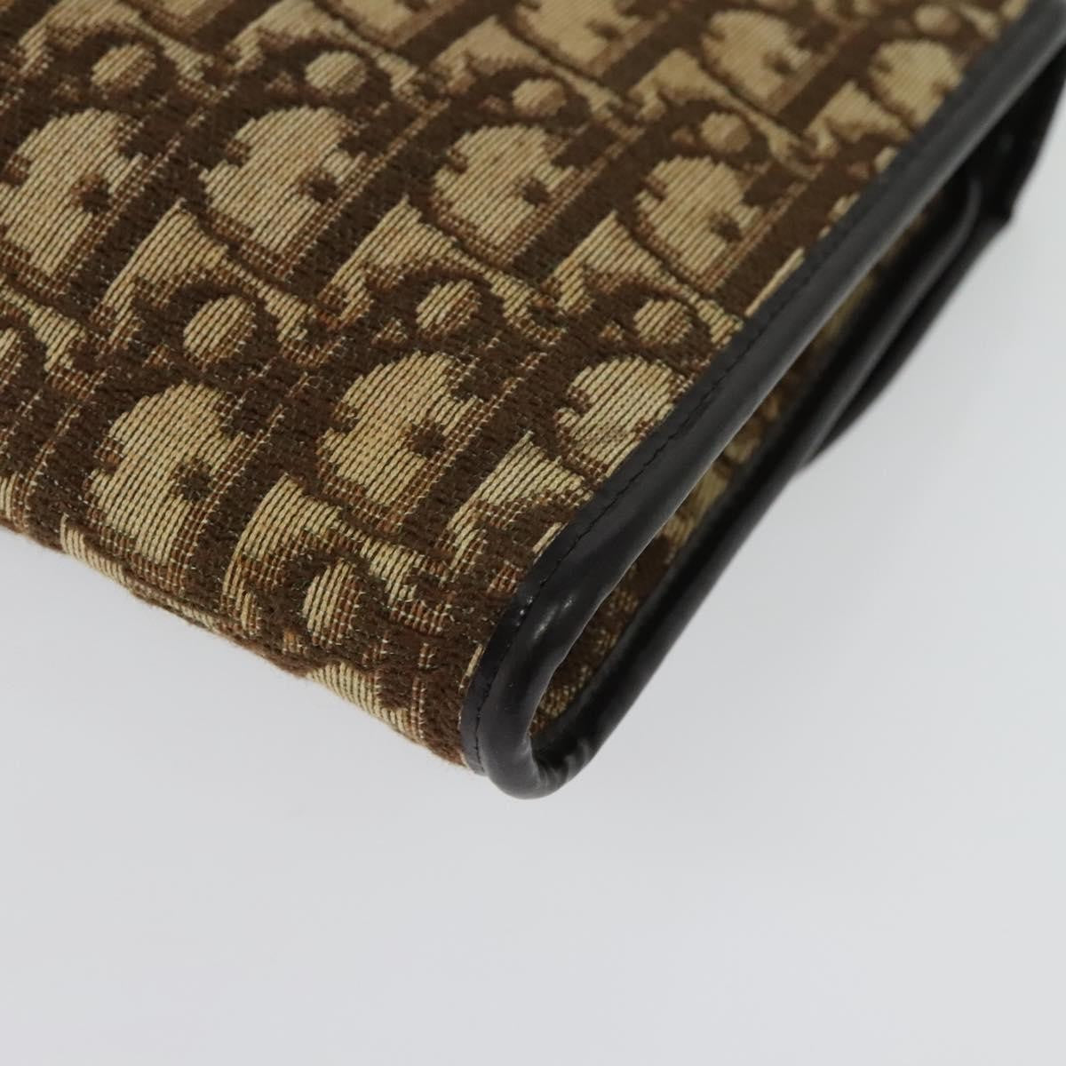 Christian Dior Vintage Flap Crossbody Bag Canvas, BROWN, CANVAS, Shoulder bag