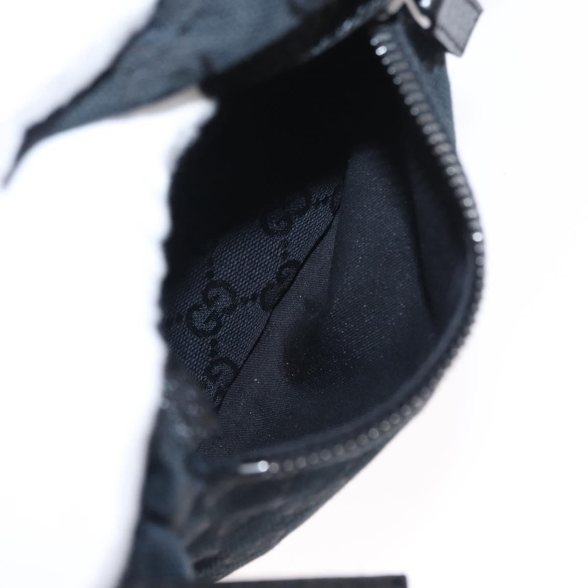 Gucci Vintage Double Belt Bag GG Canvas with Leather, BLACK, CANVAS, Clutche & pouche