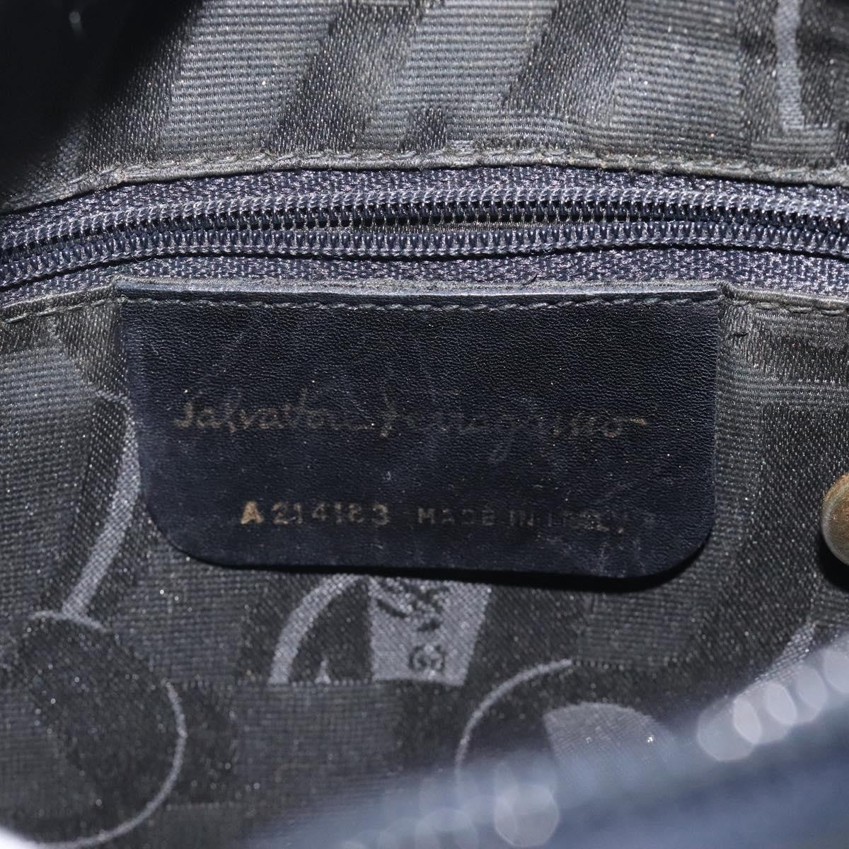 Salvatore Ferragamo Vala Shoulder Bag Leather, NAVY, LEATHER, Shoulder bag