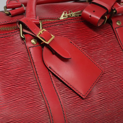 Louis Vuitton Keepall Bag Epi Leather, RED, LEATHER, Travel bag