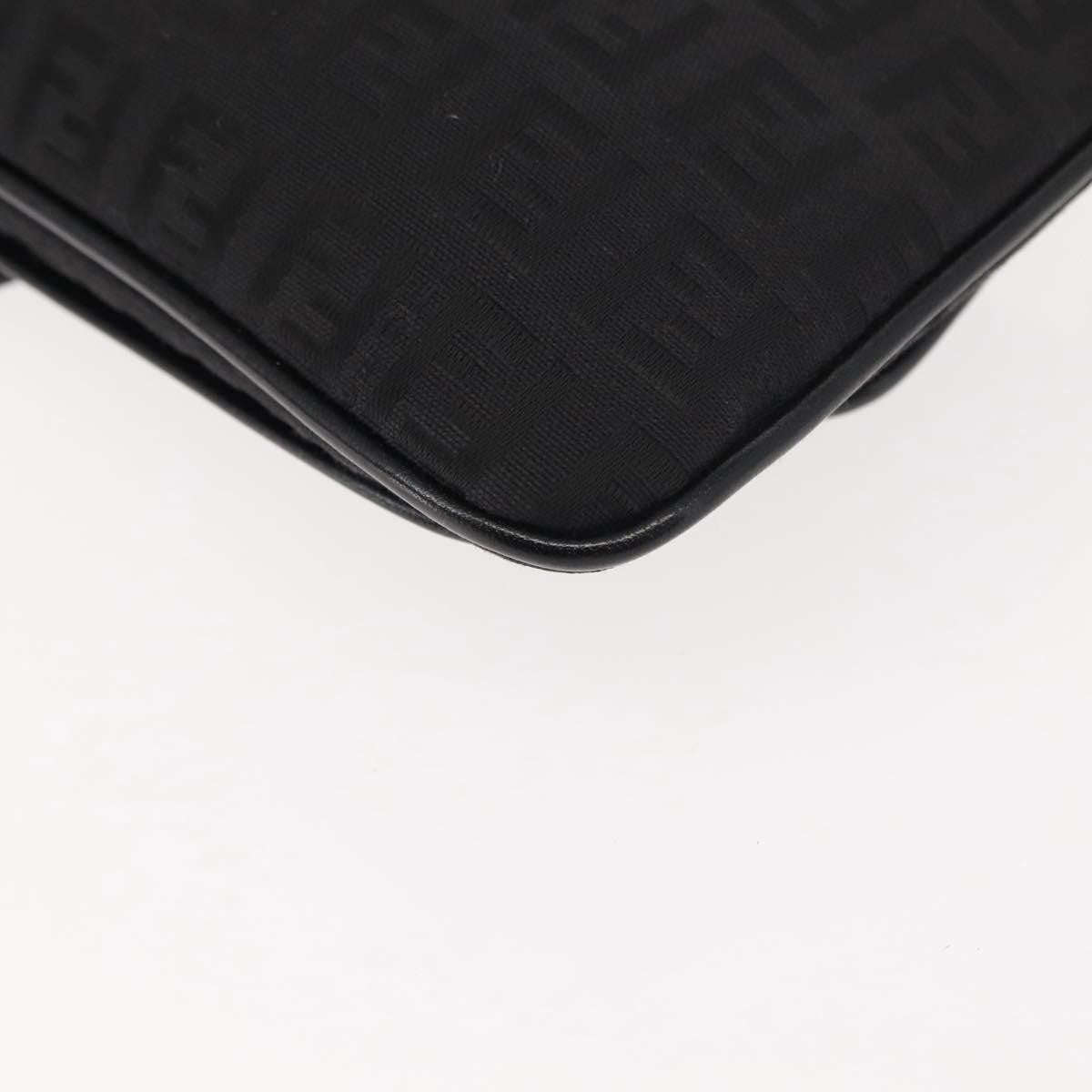 Fendi FF Logo Pouch Canvas, BLACK, CANVAS, Clutche & pouche