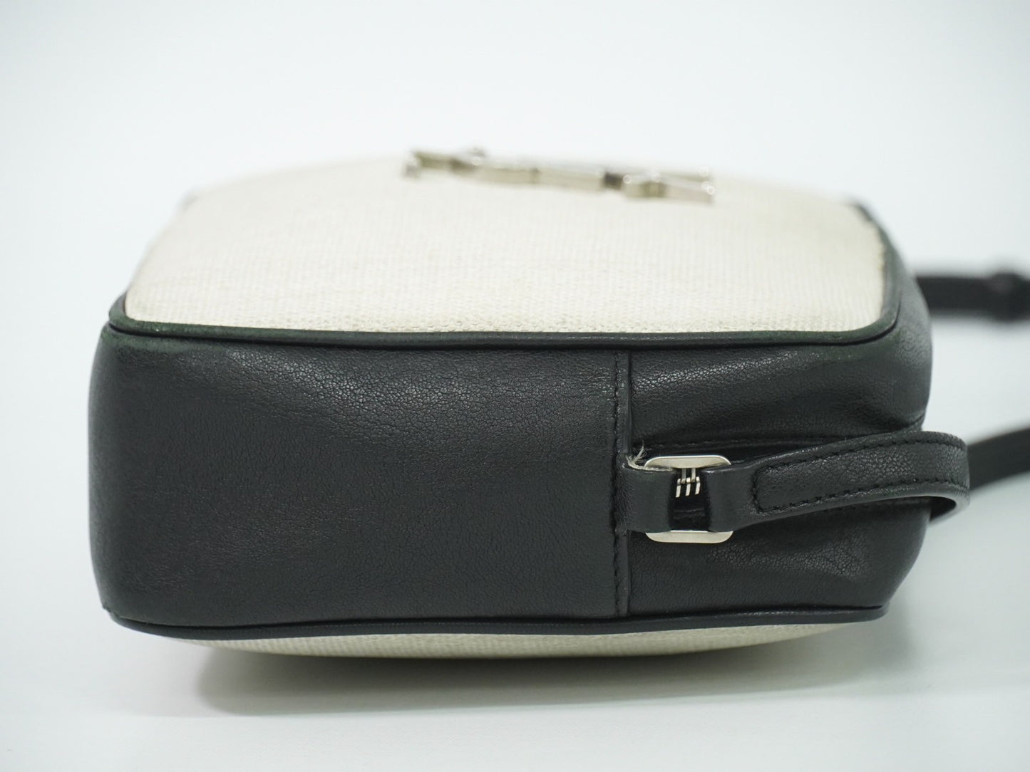 Saint Laurent Lou Camera Bag Canvas and Leather, BEIGE, CANVAS, Shoulder bag