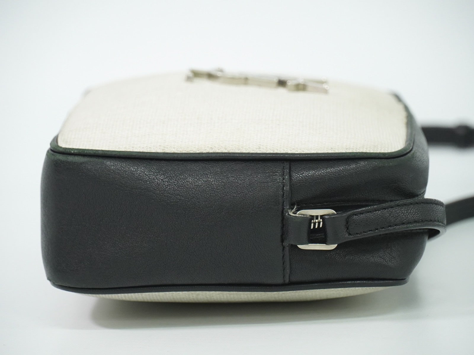 Saint Laurent Lou Camera Bag Canvas and Leather, BEIGE, CANVAS, Shoulder bag