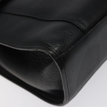 Burberry Convertible Briefcase Leather with London Check Coated Canvas, BLACK, LEATHER, Briefcase