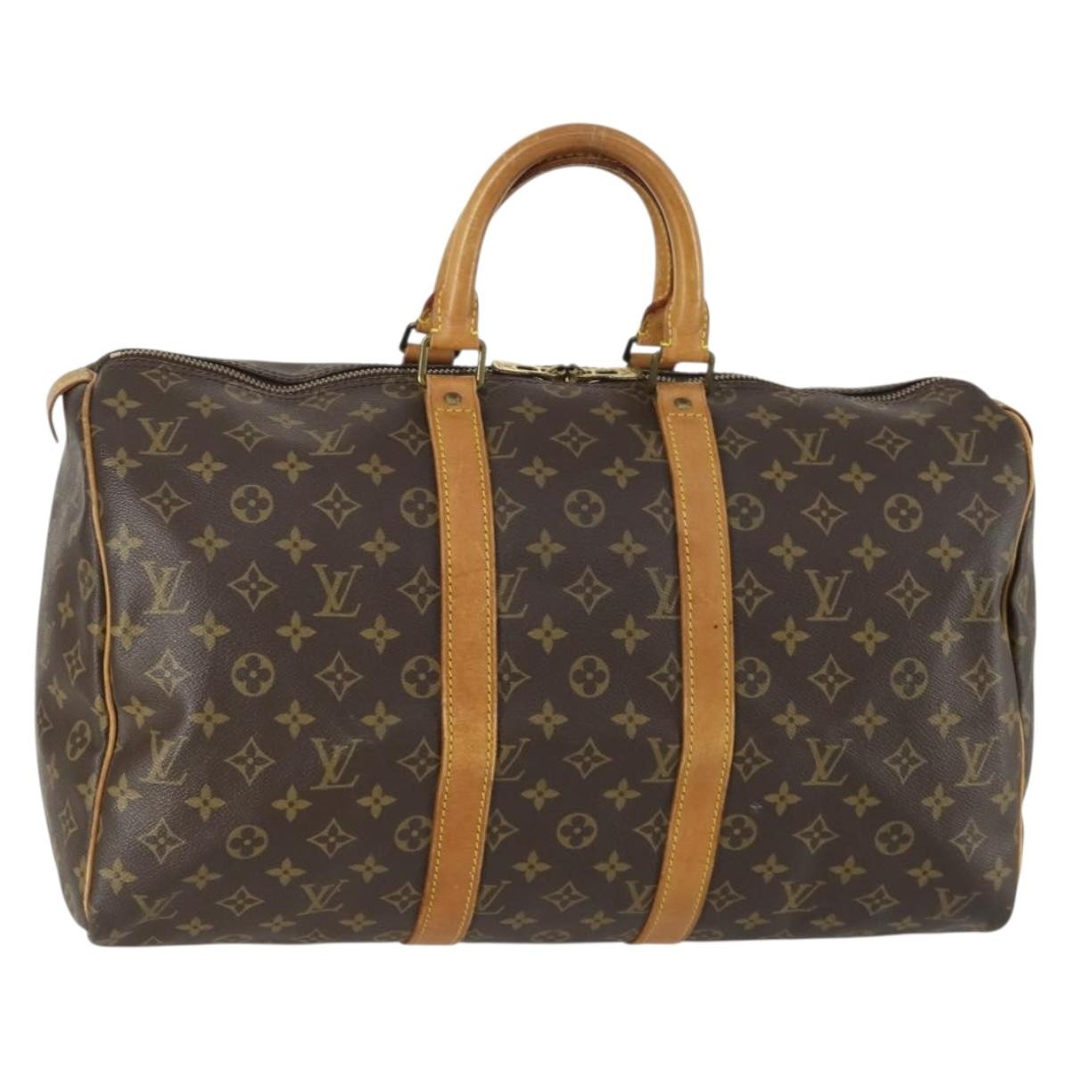 Louis Vuitton Keepall Bag Monogram Canvas, BROWN, CANVAS, Travel bag
