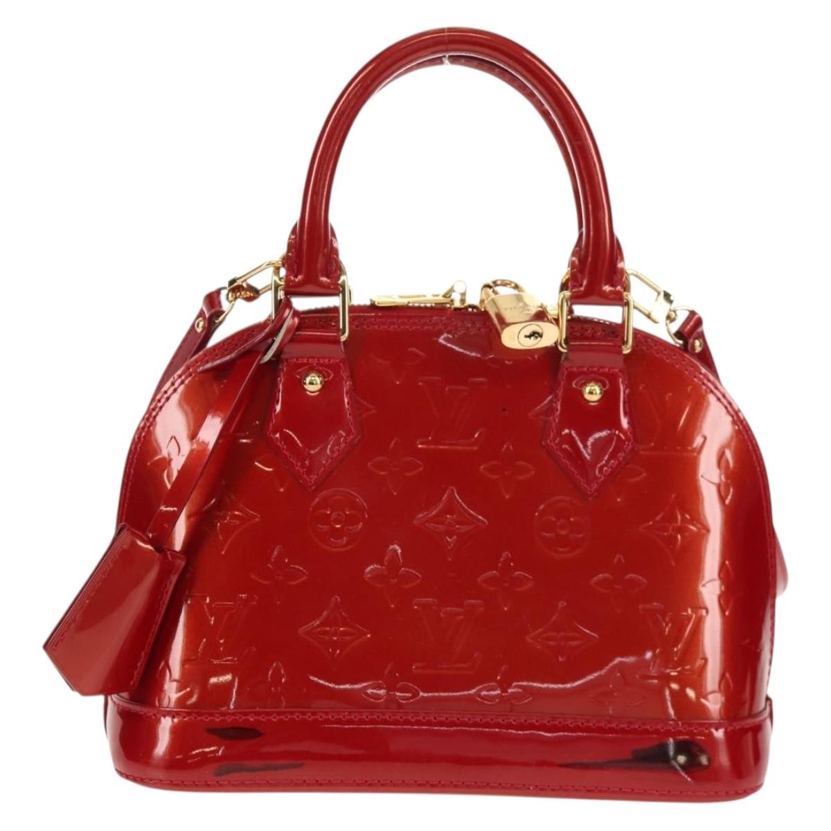 Louis Vuitton Alma Handbag Monogram Vernis, RED, PATENT_LEATHER, Handbag