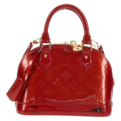Louis Vuitton Alma Handbag Monogram Vernis, RED, PATENT_LEATHER, Handbag