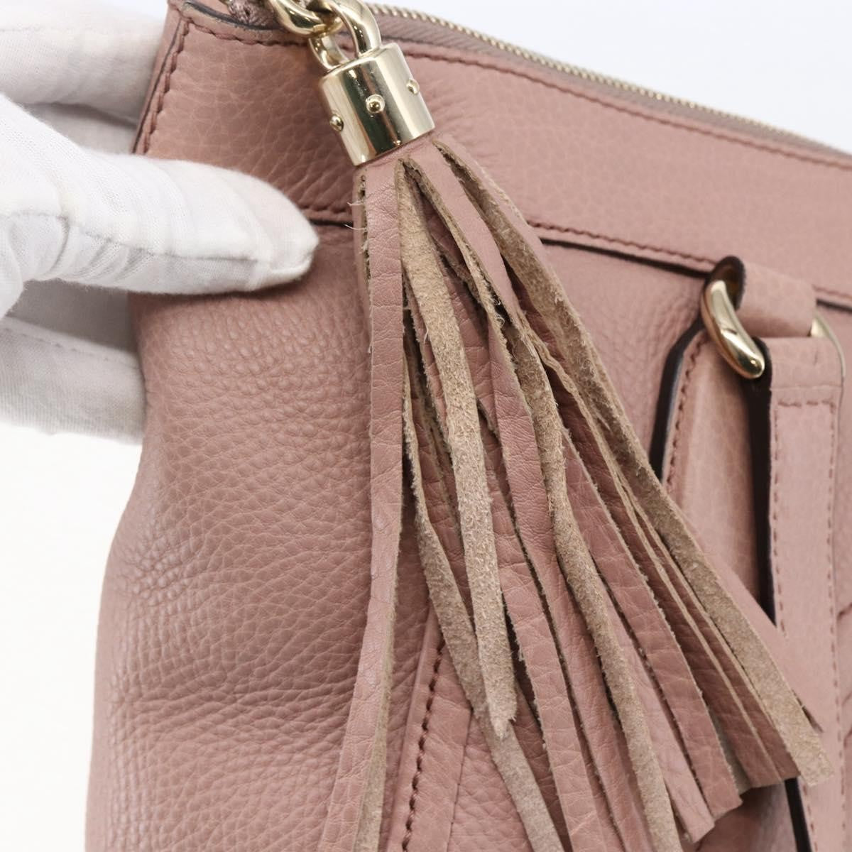 Gucci Soho Zip Tote Leather, PINK, LEATHER, Tote bag