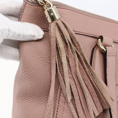 Gucci Soho Zip Tote Leather, PINK, LEATHER, Tote bag