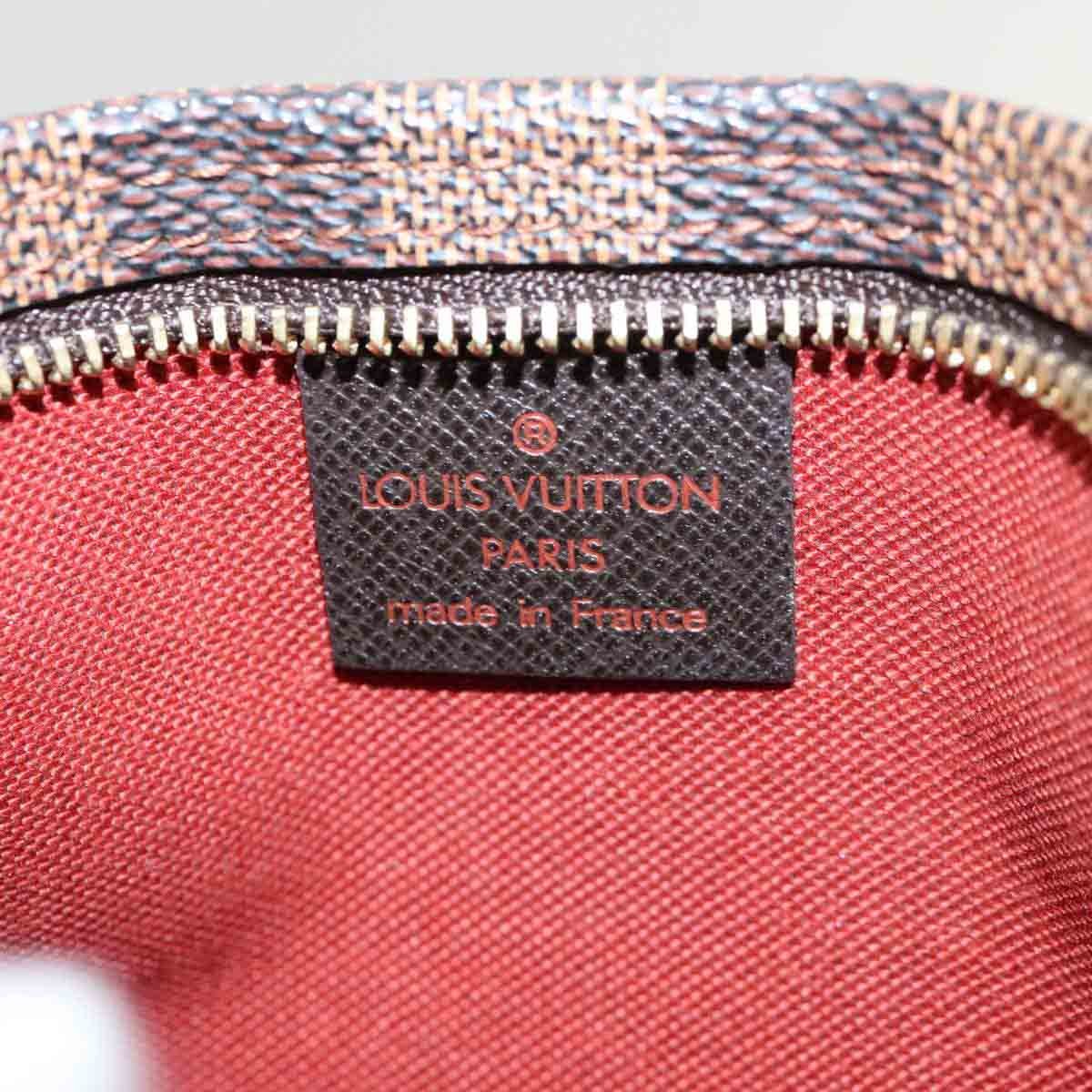 Louis Vuitton Trousse Make Up Bag Damier, BROWN, CANVAS, Clutche & pouche
