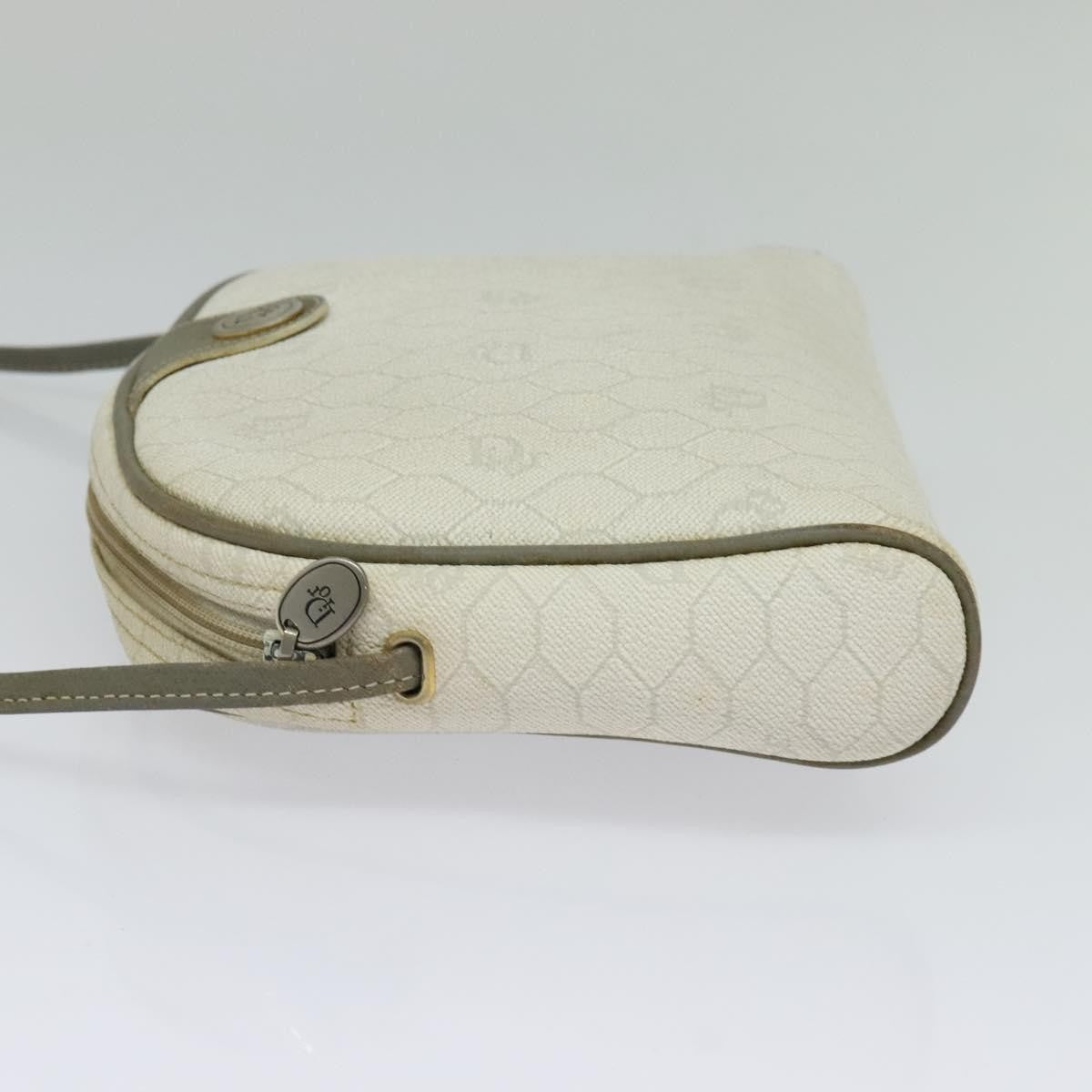 Christian Dior Vintage Honeycomb Shoulder Bag Canvas, WHITE, CANVAS, Shoulder bag