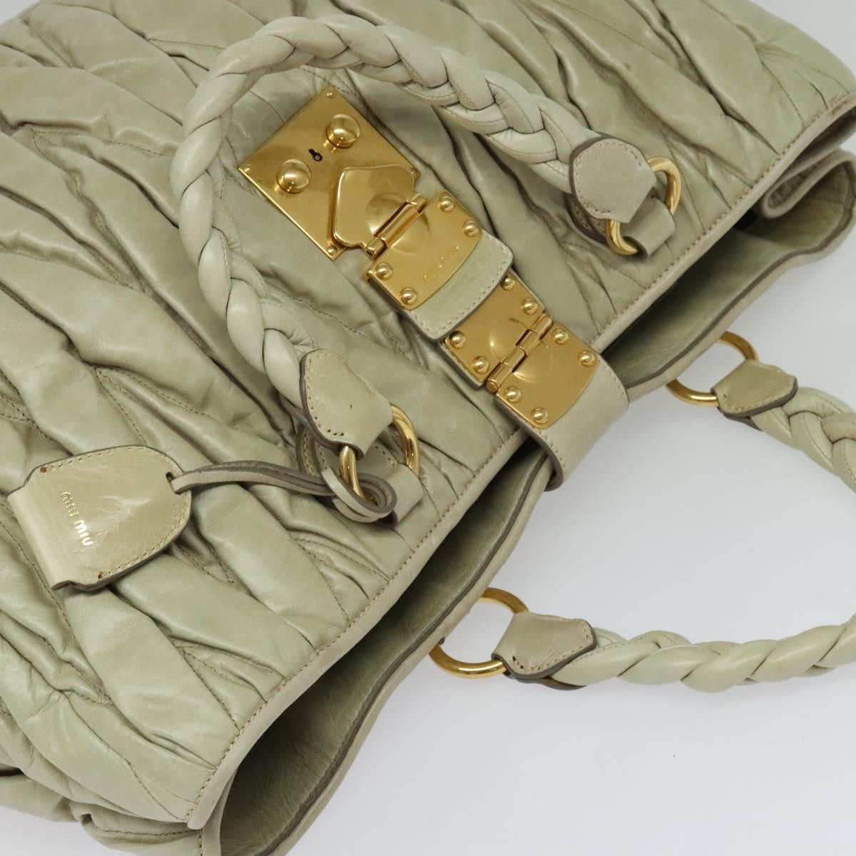 Miu Miu Coffer Convertible Satchel Leather, BEIGE, LEATHER, Handbag