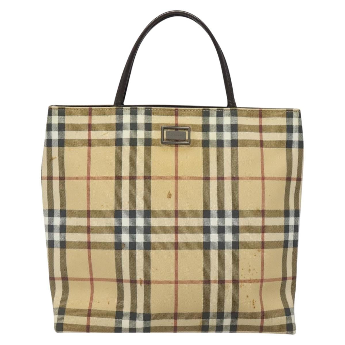 Burberry Nova Check Tote canvas check pattern, BEIGE, PVC, Tote bag