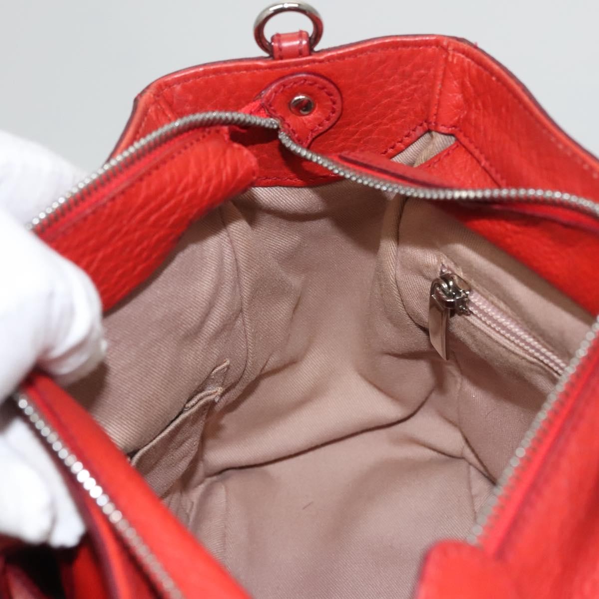 Salvatore Ferragamo Gancini handbag Leather, RED, LEATHER, Handbag