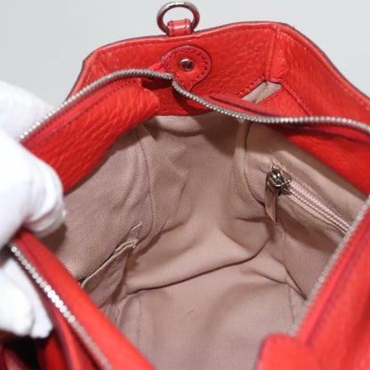 Salvatore Ferragamo Gancini handbag Leather, RED, LEATHER, Handbag