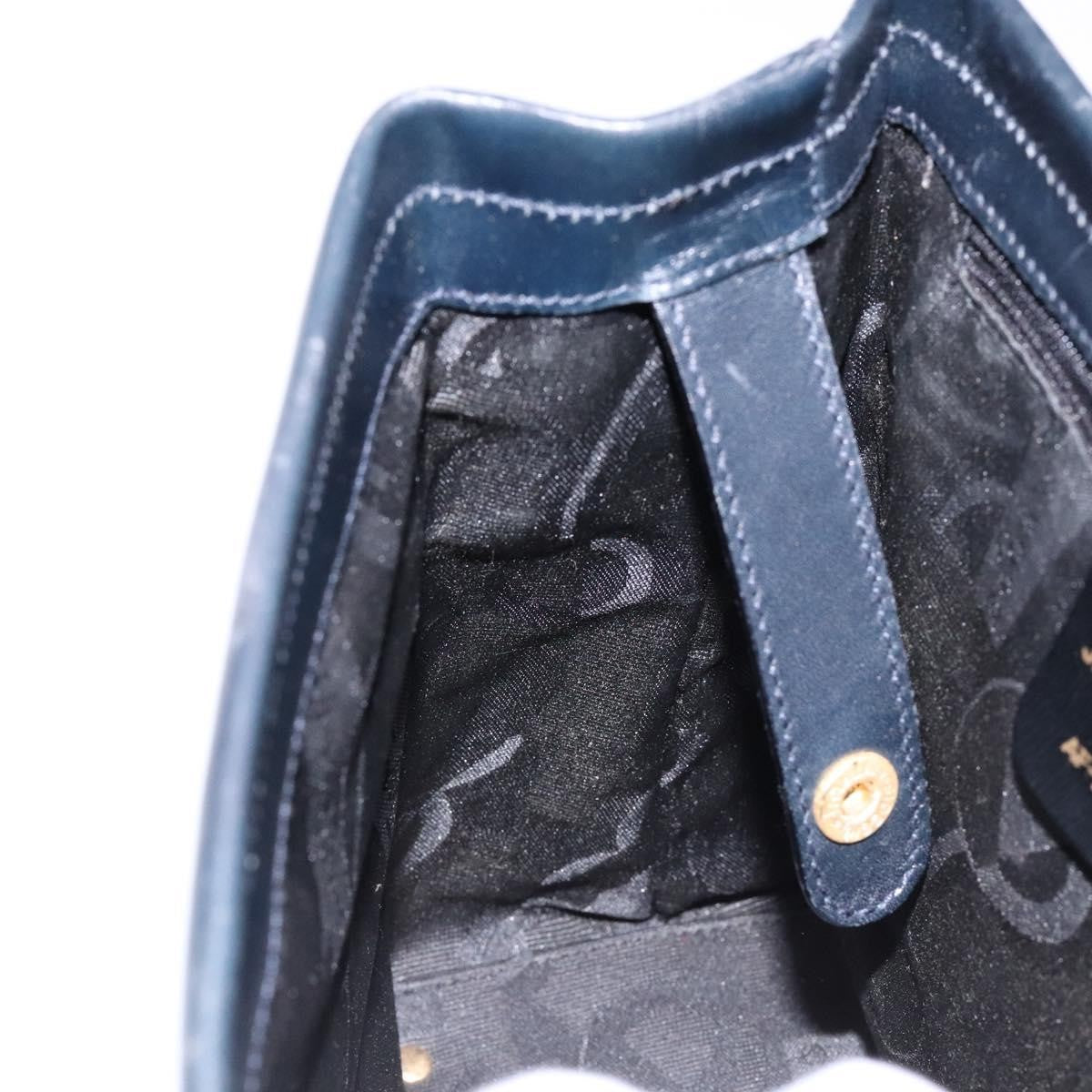 Salvatore Ferragamo Vala Shoulder Bag Leather, NAVY, LEATHER, Shoulder bag