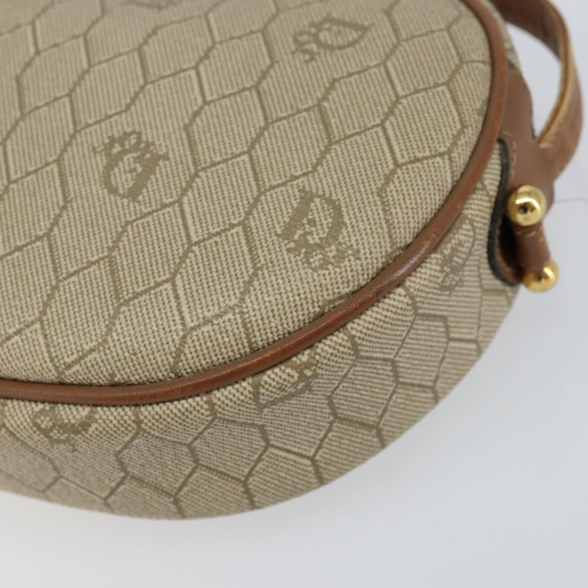 Christian Dior Vintage Honeycomb Shoulder Bag Canvas, BEIGE, CANVAS, Shoulder bag