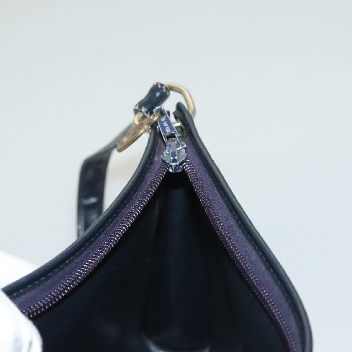 Christian Dior Vintage Trotter Shoulder Bag Canvas, NAVY, CANVAS, Shoulder bag