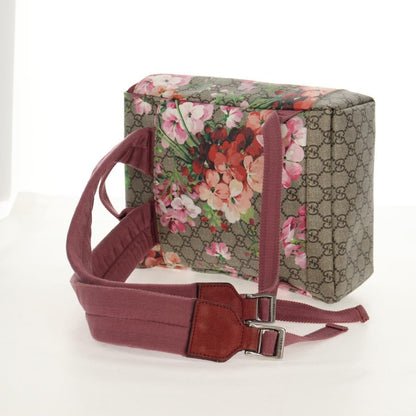 Gucci Buckle Backpack Blooms Print GG Coated Canvas, BEIGE, CANVAS, Backpack