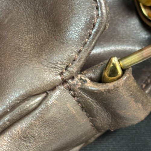 Gucci Vintage Bamboo Shoulder Bag Leather, BROWN, LEATHER, Shoulder bag