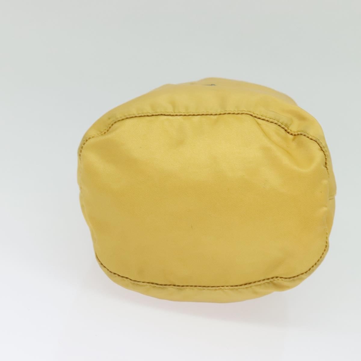 Prada Drawstring Wristlet Bucket Bag Tessuto, YELLOW, NYLON, Clutche & pouche